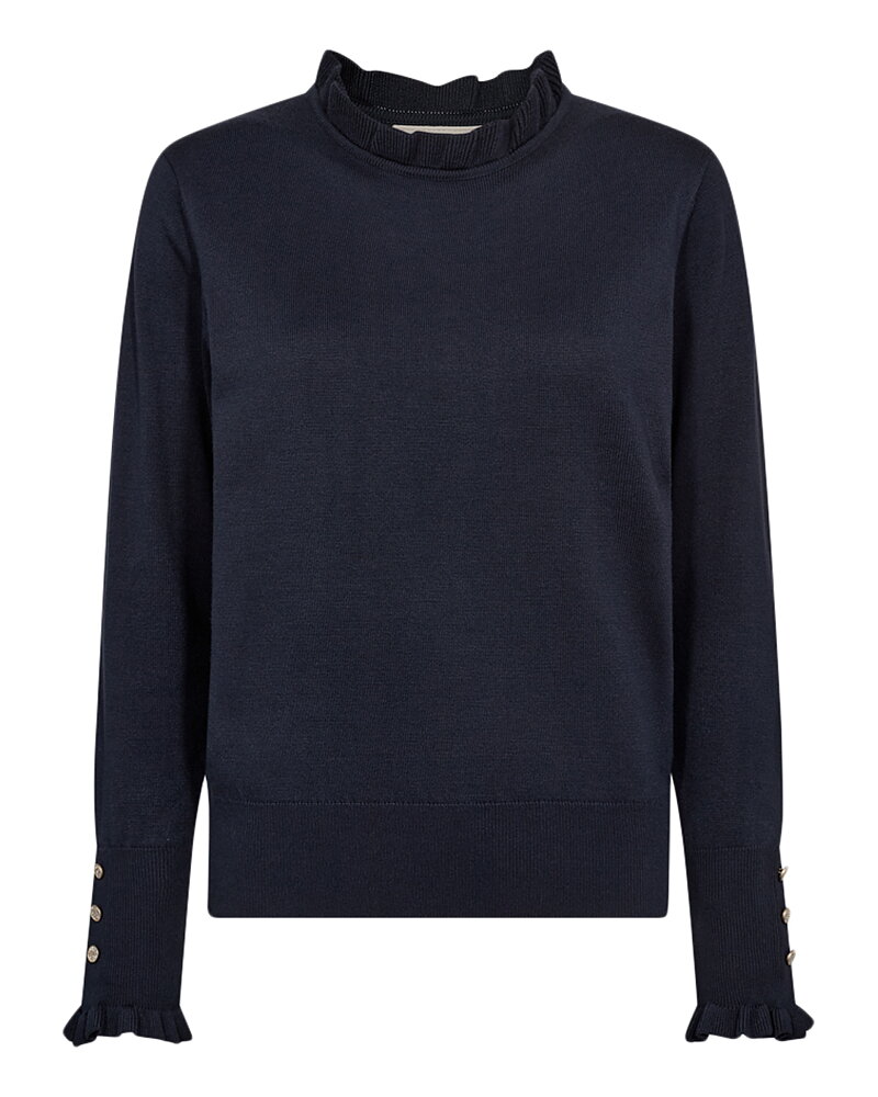 Jumper Katie volangkrage marinblå