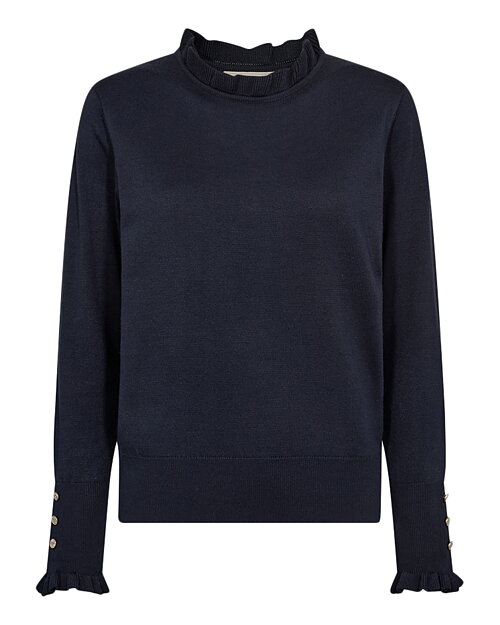 Jumper Katie volangkrage marinblå