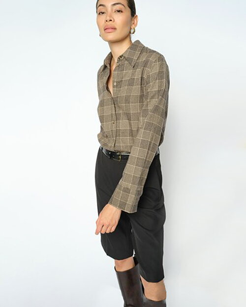 Skjorta Ayen rutig svart/beige - 2