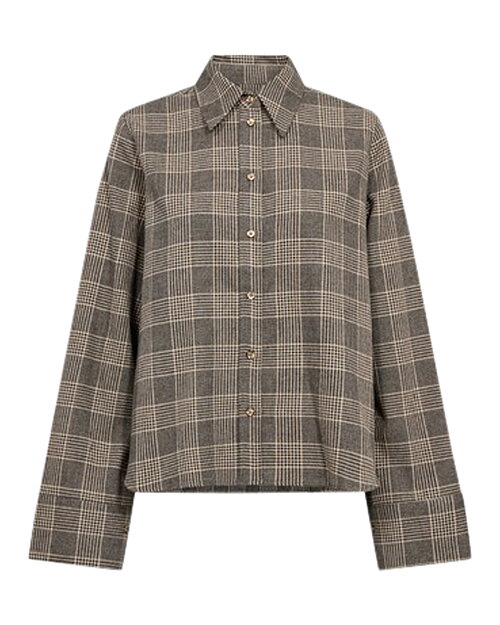 Skjorta Ayen rutig svart/beige - 3