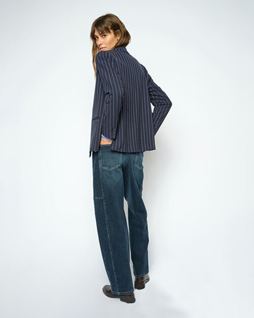 Barelljeans Malago hög midja & nitar mörk denim - 2