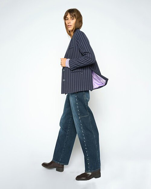 Barelljeans Malago hög midja & nitar mörk denim - 3