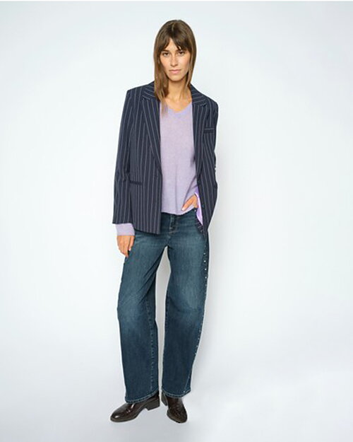 Barelljeans Malago hög midja & nitar mörk denim
