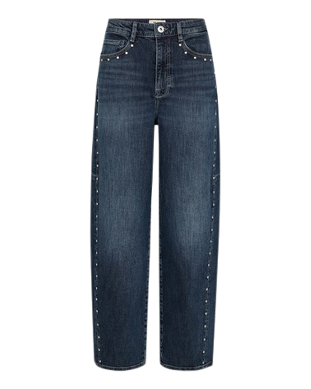 Barelljeans Malago hög midja & nitar mörk denim - 4