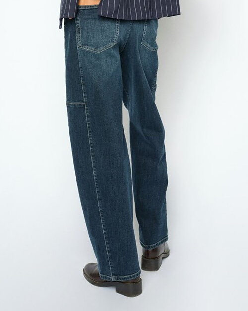 Barelljeans Malago hög midja & nitar mörk denim - 3