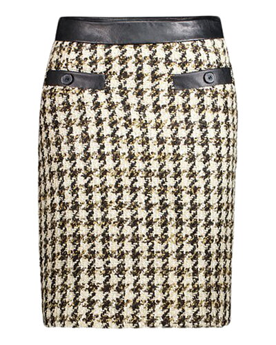 Kjol Emma25 bouclé beige/brun/svart