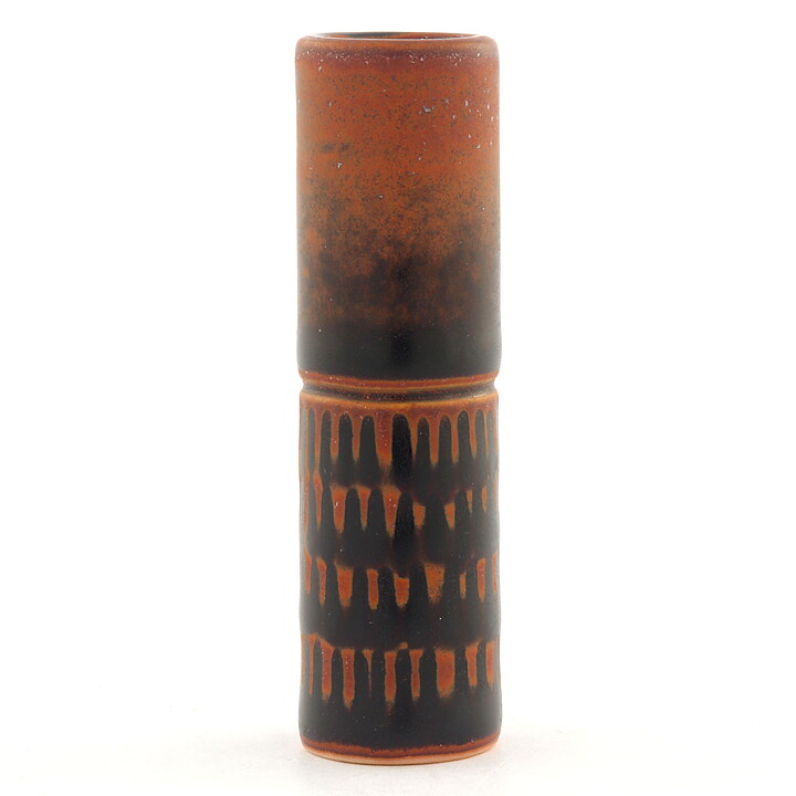 Stig Lindberg (1973) Unique Miniature Vase with Tenmoku Glaze 6 cm