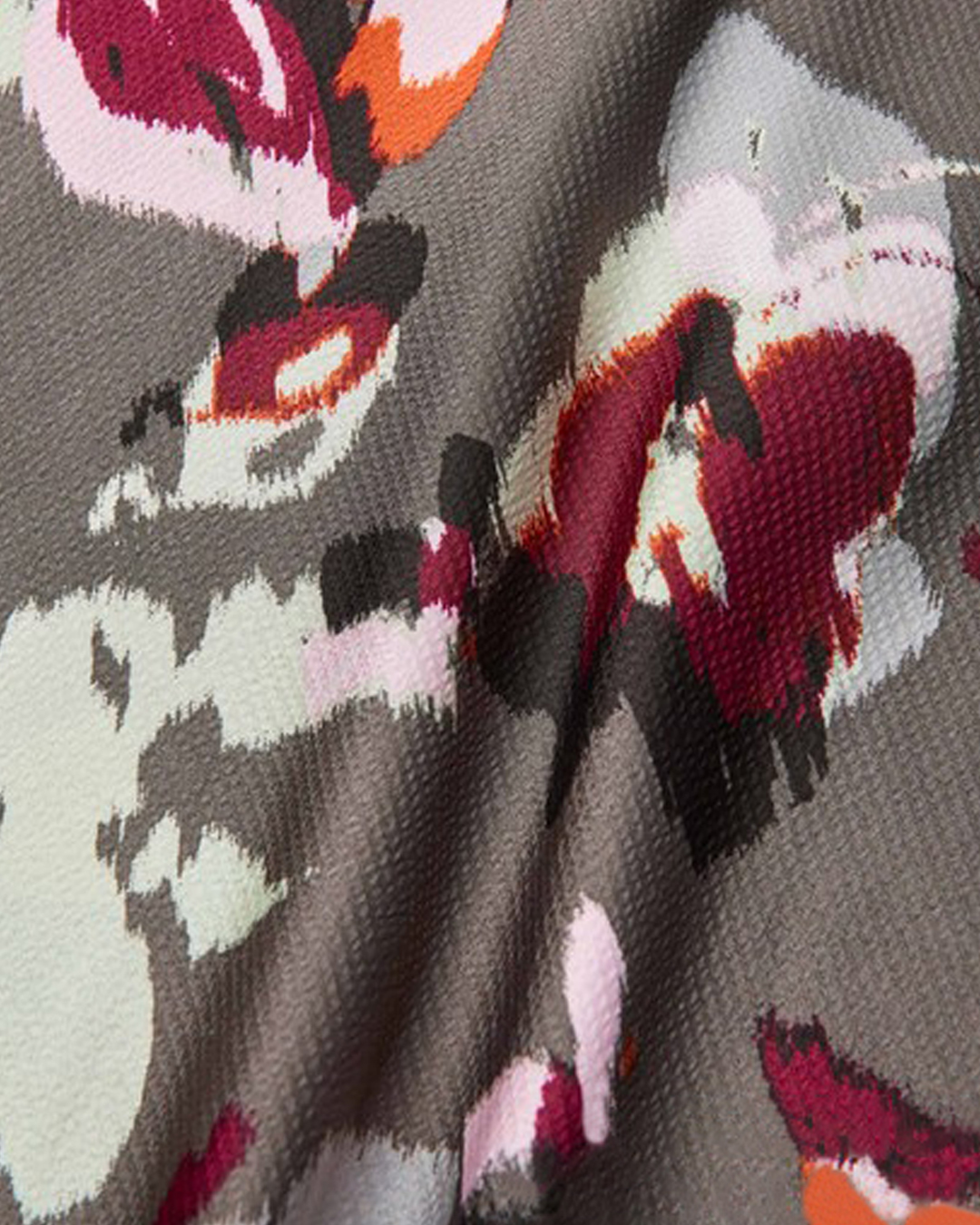 Blus Delvion v-ringad blommig rosa/vin/rost/grå - 3