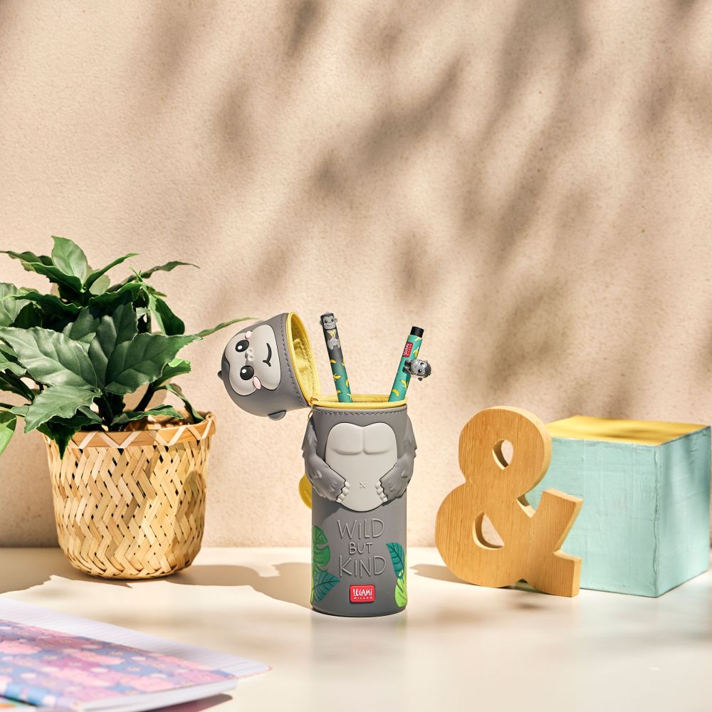 Penalhus af silikone, Kawaii, Gorilla, DETTE PRODUKT HAR PLANLAGT LEVERING I BEGYNDELSEN AF OKTOBER 2026 - 6