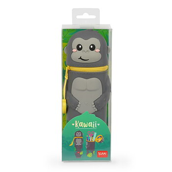 Penalhus af silikone, Kawaii, Gorilla, DETTE PRODUKT HAR PLANLAGT LEVERING I BEGYNDELSEN AF OKTOBER 2026