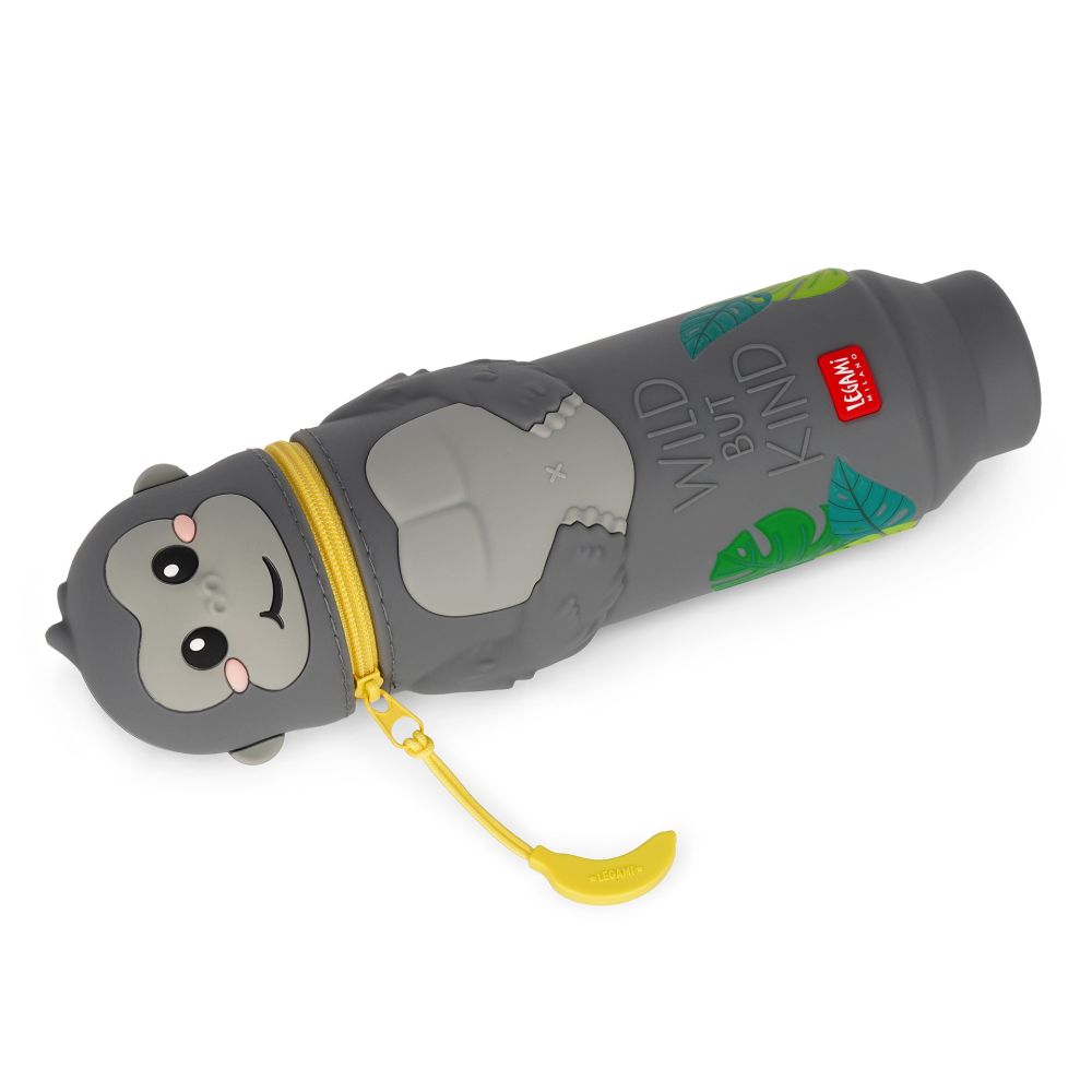 Penalhus af silikone, Kawaii, Gorilla, DETTE PRODUKT HAR PLANLAGT LEVERING I BEGYNDELSEN AF OKTOBER 2026 - 5