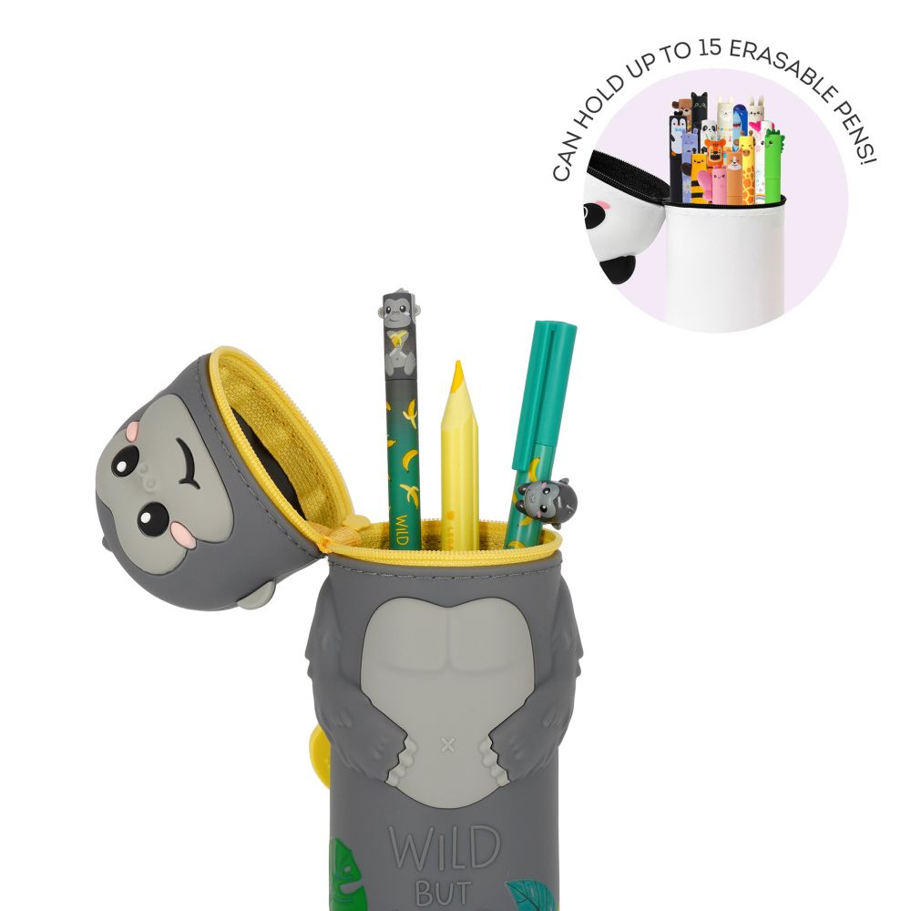 Penalhus af silikone, Kawaii, Gorilla, DETTE PRODUKT HAR PLANLAGT LEVERING I BEGYNDELSEN AF OKTOBER 2026 - 4