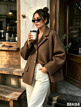 Jacket brown dots