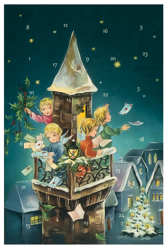 Advent Calendar Card - Angel at Bell Tower