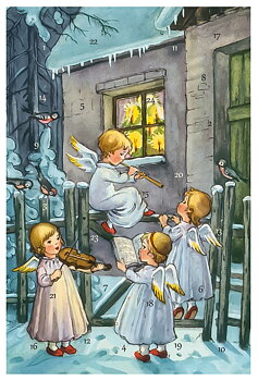Advent Calendar Card - Angels Caroling