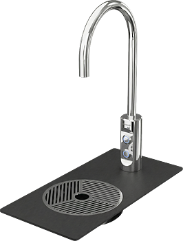 Escowa - Tapptorn - Piccolo Fusion Krom inkl. Baseplate – nedfälld spillbricka med avrinning