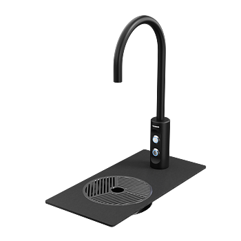 Escowa - Tapptorn - Piccolo Fusion Svart inkl. Baseplate – nedfälld spillbricka med avrinning