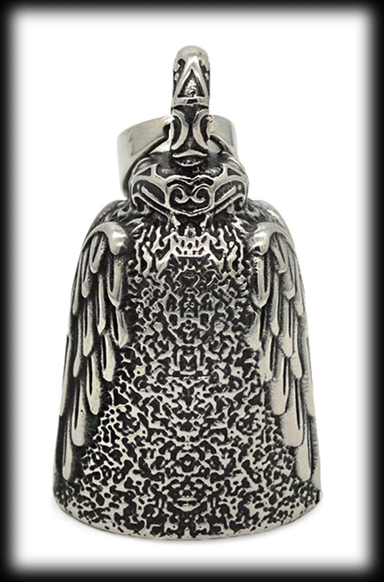 Guardian bell smycke - "wings" i grått rostfritt stål. - 2