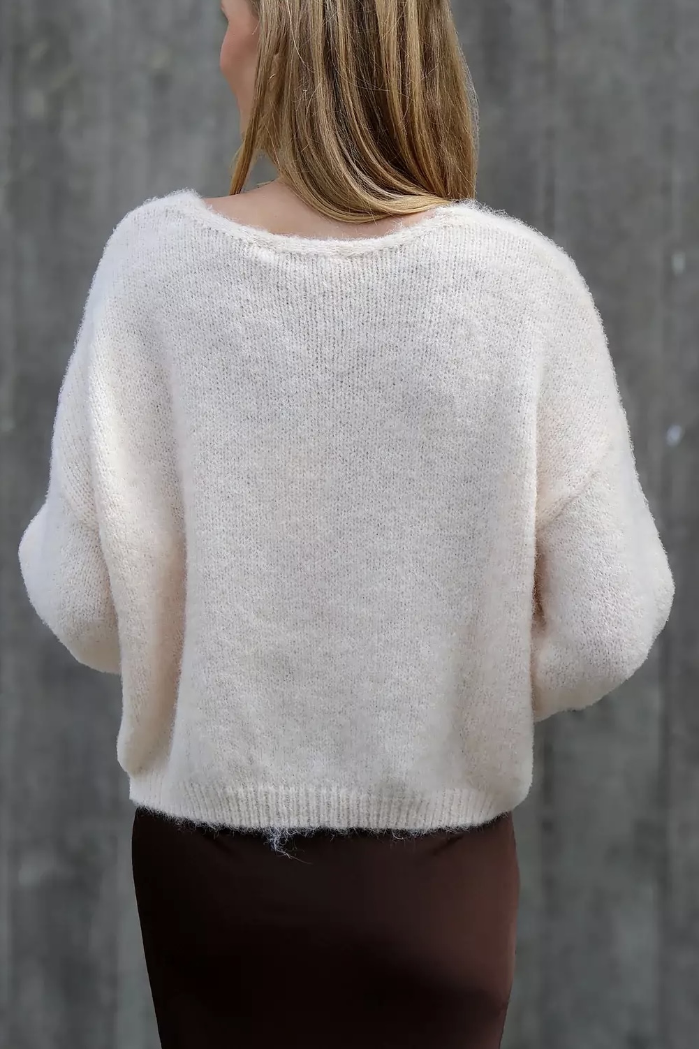 A-View - Inge V- Neck Knit Off White - 2