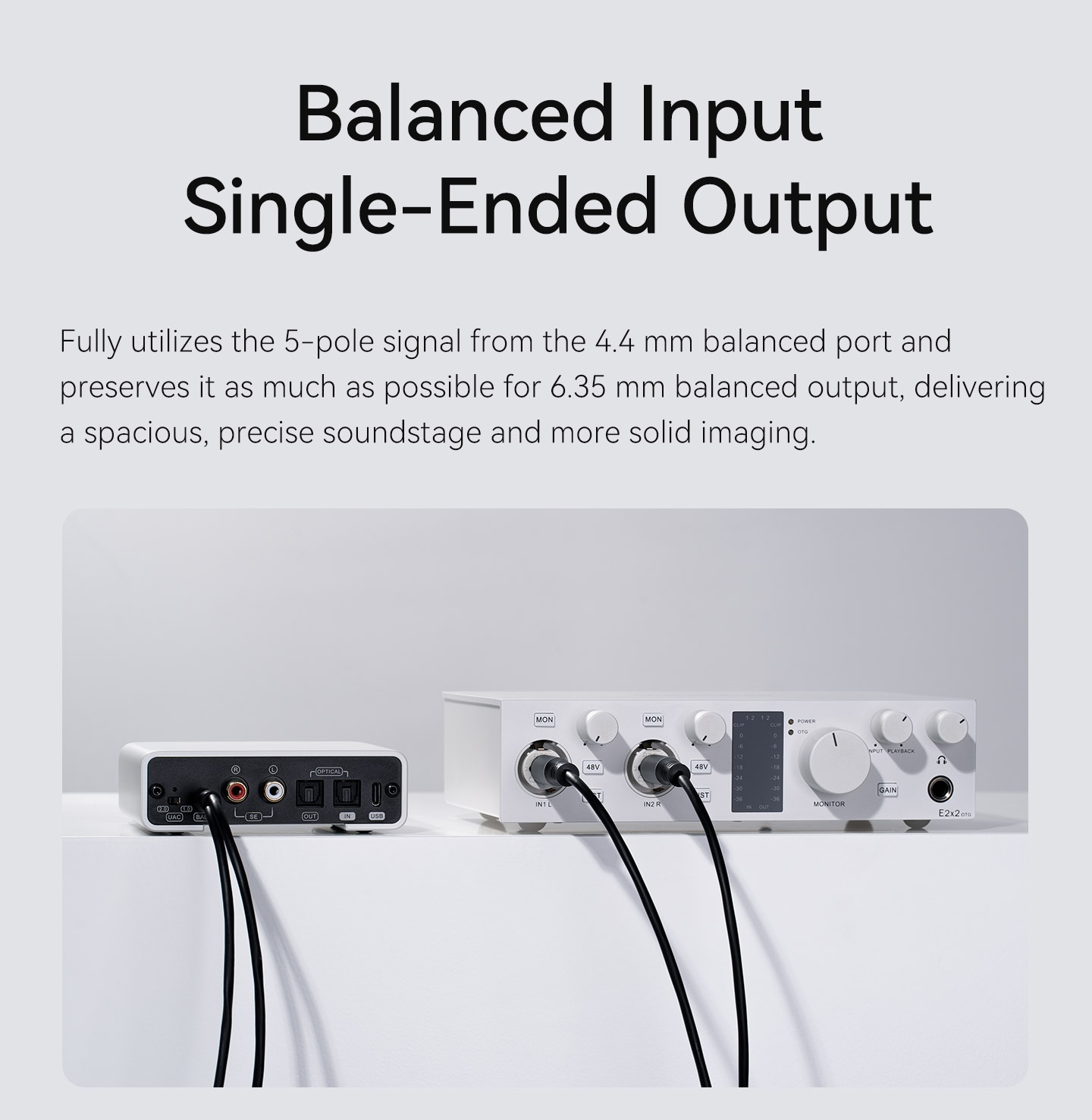 TOPPING B4T6-150 4.4mm to Dual 6.35mm TRS Oxygen-free Copper True Balanced Cable - 2