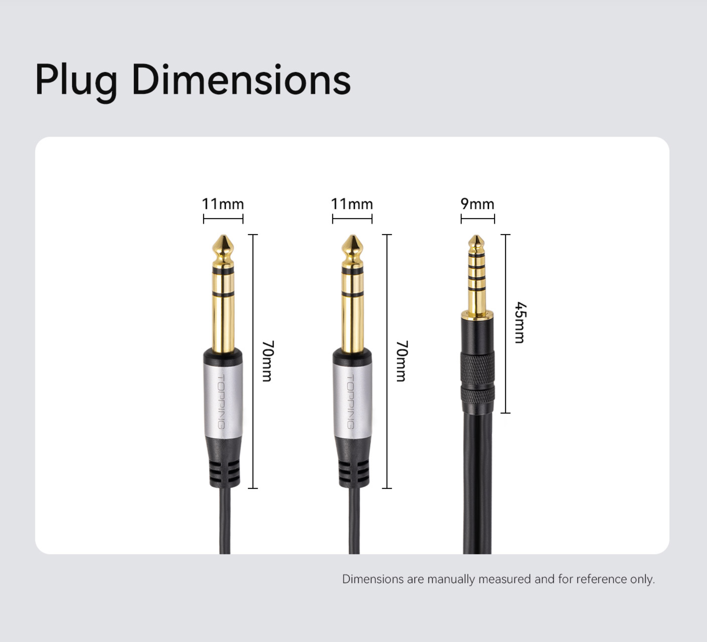 TOPPING B4T6-150 4.4mm to Dual 6.35mm TRS Oxygen-free Copper True Balanced Cable - 6