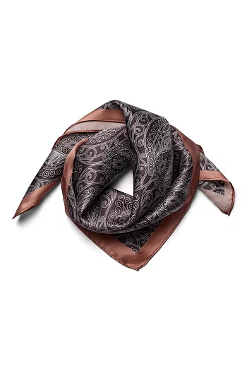 A-View - Alia Silk Scarf Brown/Orange