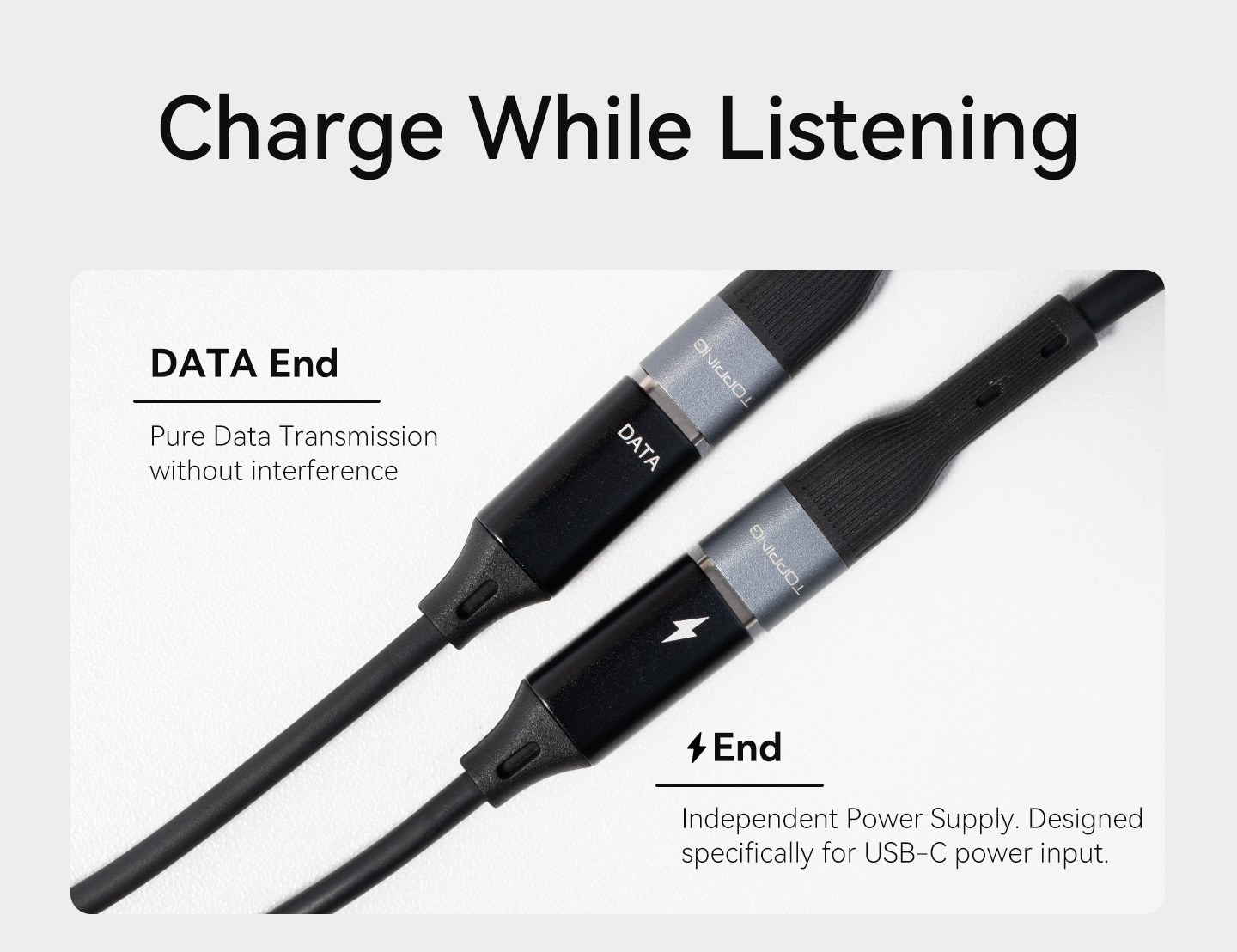 TOPPING TC-OTG-Y20 Type-C OTG Data & Power Splitter Cable - 3