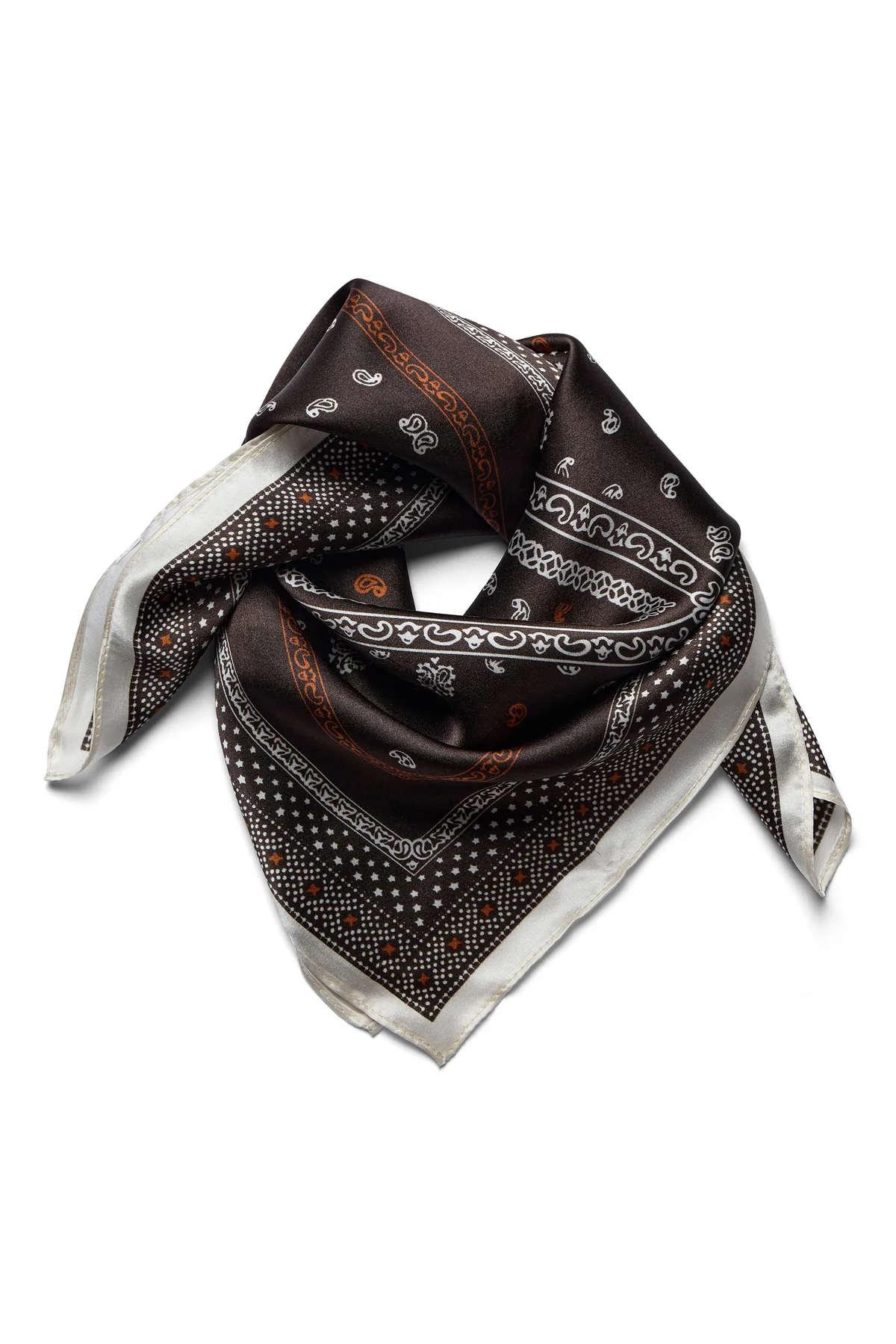 A-View - Alia Silk Scarf Brown/White - 2