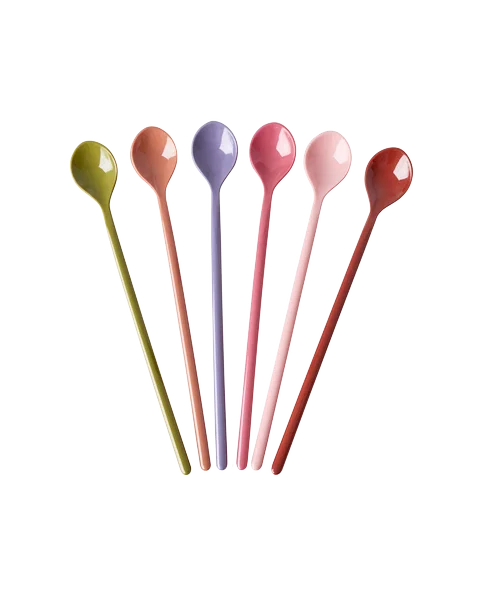 Melamine Rice Latte Spoon, 6-Pack
