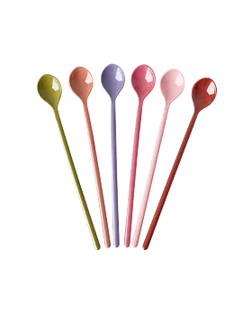 Melamine Rice Latte Spoon, 6-Pack