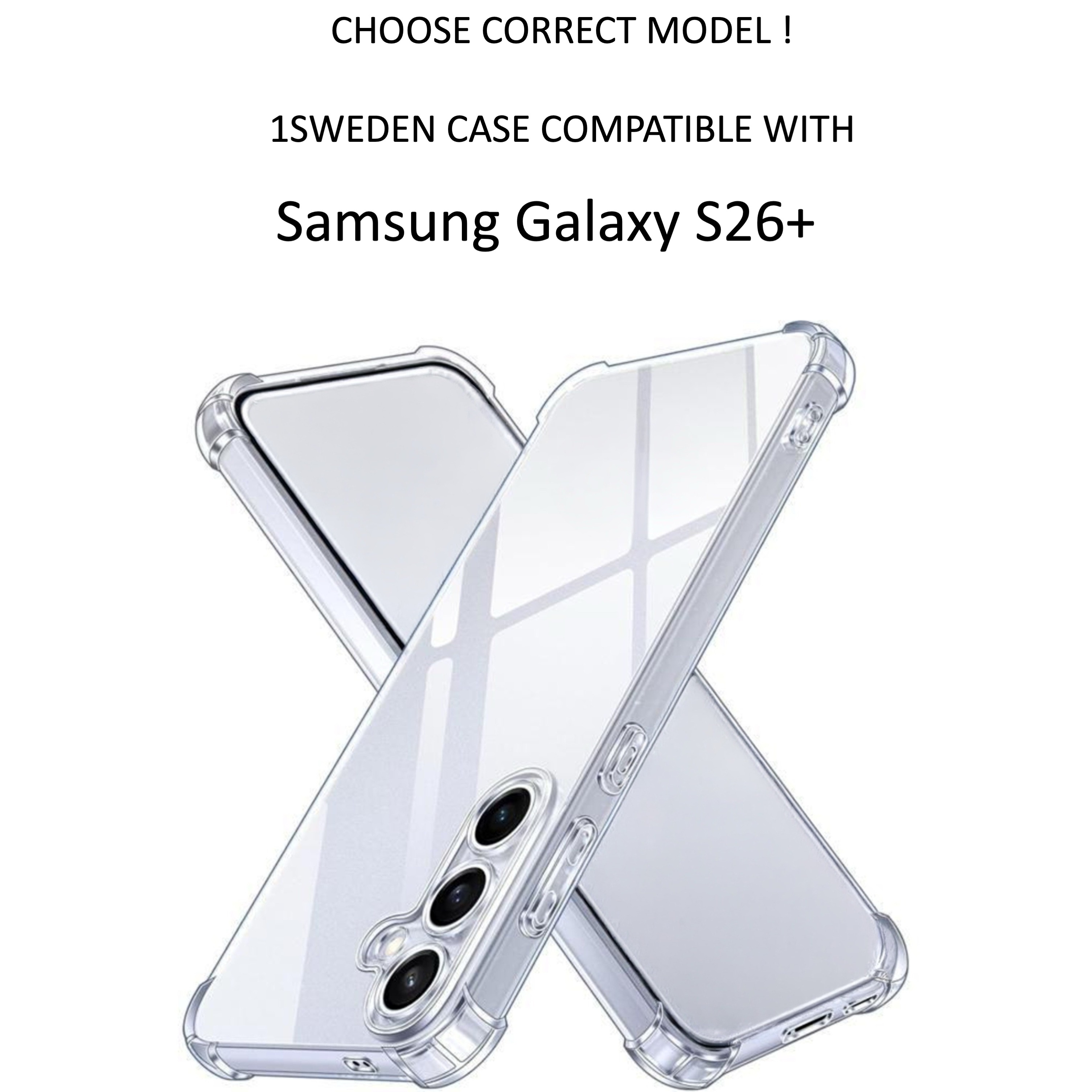1SWEDEN skal för Samsung Galaxy S26+ PLUS - stötdämpande - 2