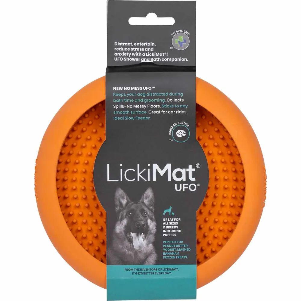 Hundskål Lickimat Ufo  orange, 18cm - 3