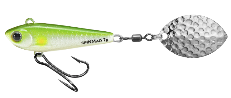 SPINMAD PRO SPINNER 7 g är ett effektivt spinntailbete för dig som vill fiska aktivt och täcka stora vattenområden. Den roterande skeden skapar tydliga vibrationer