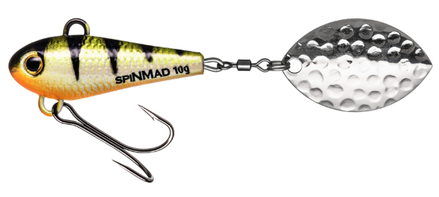 SPINMAD WIR 10 g är ett mångsidigt spinntailbete utvecklat för effektivt fiske efter abborre, asp, regnbåge och öring. Den kompakta kroppen ger bra kastlängd