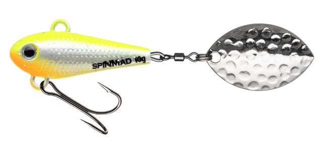 SPINMAD WIR 10 g är ett mångsidigt spinntailbete utvecklat för effektivt fiske efter abborre, asp, regnbåge och öring. Den kompakta kroppen ger bra kastlängd