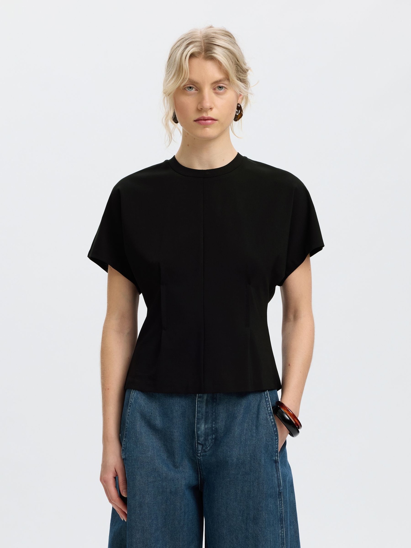 Selected Femme Oline Light Twist Tee Black - 3