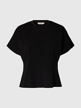 Selected Femme Oline Light Twist Tee Black