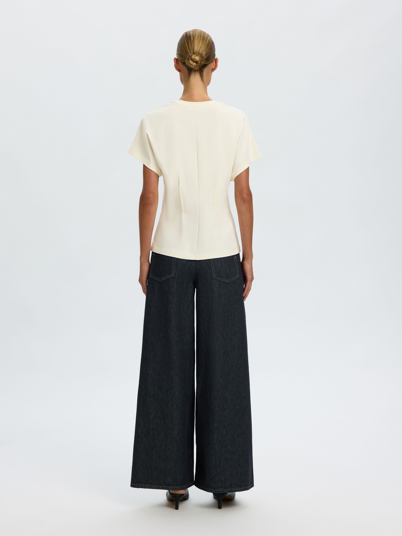 Selected Femme Oline Light Twist Tee Egret - 5