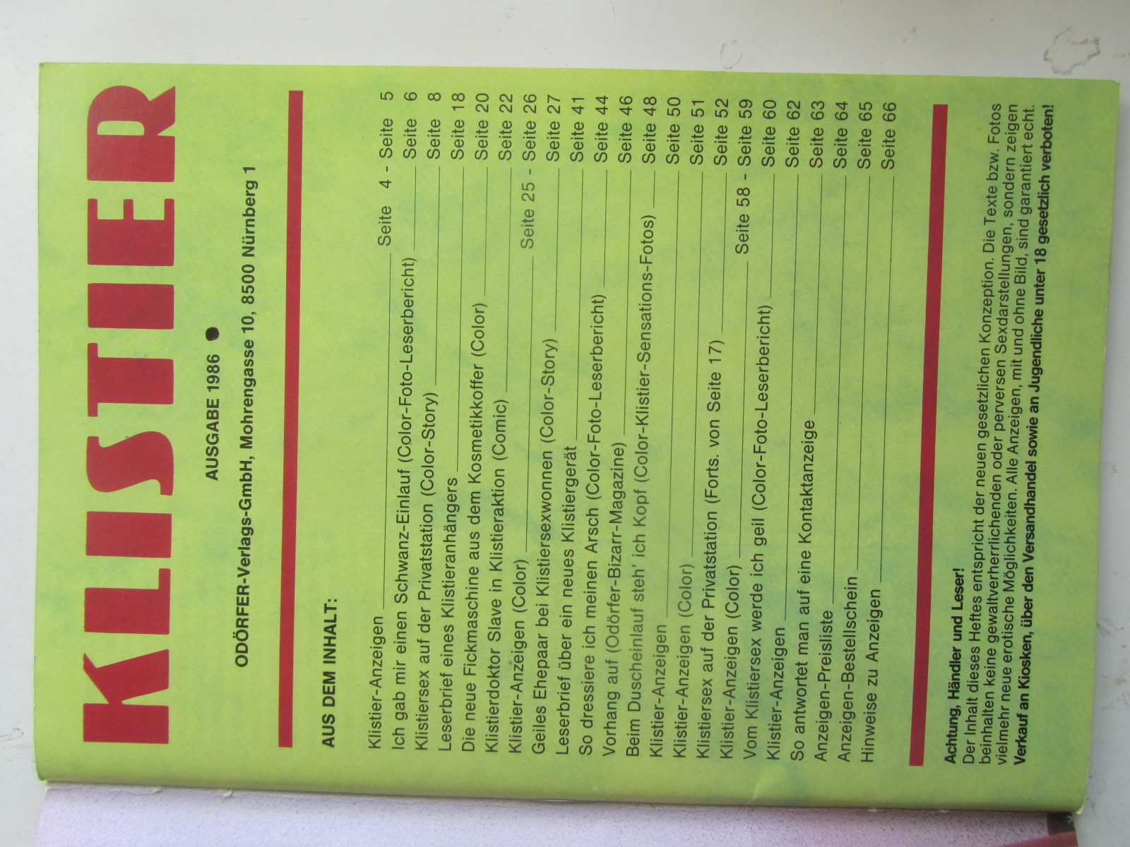 Klistier nr 14 - 2