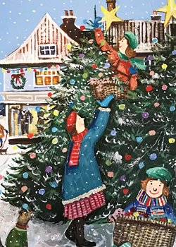 Stephanie Lambourne : Festive Team Effort - Kort med kuvert