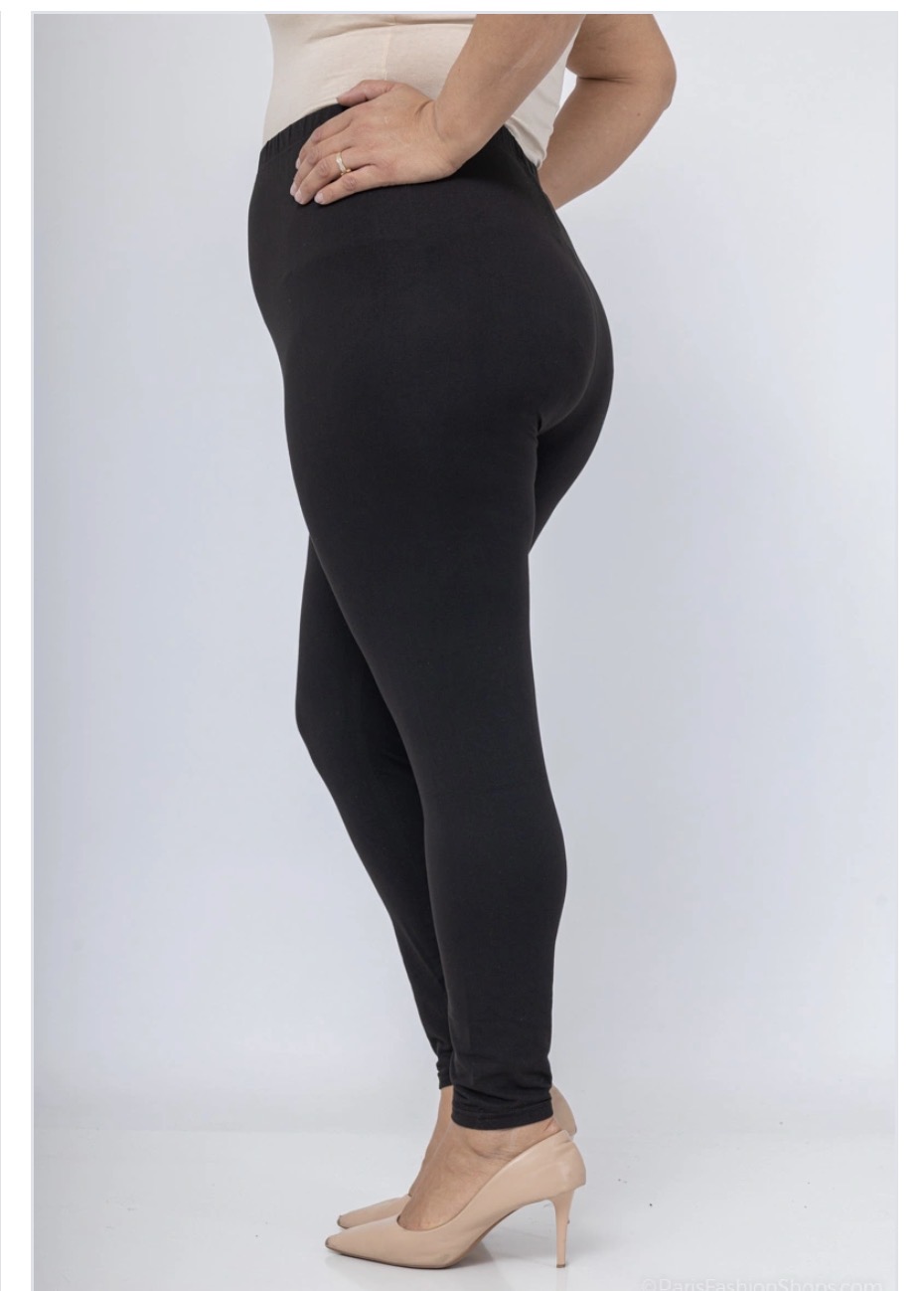 Leggings med resårmidja, svart 