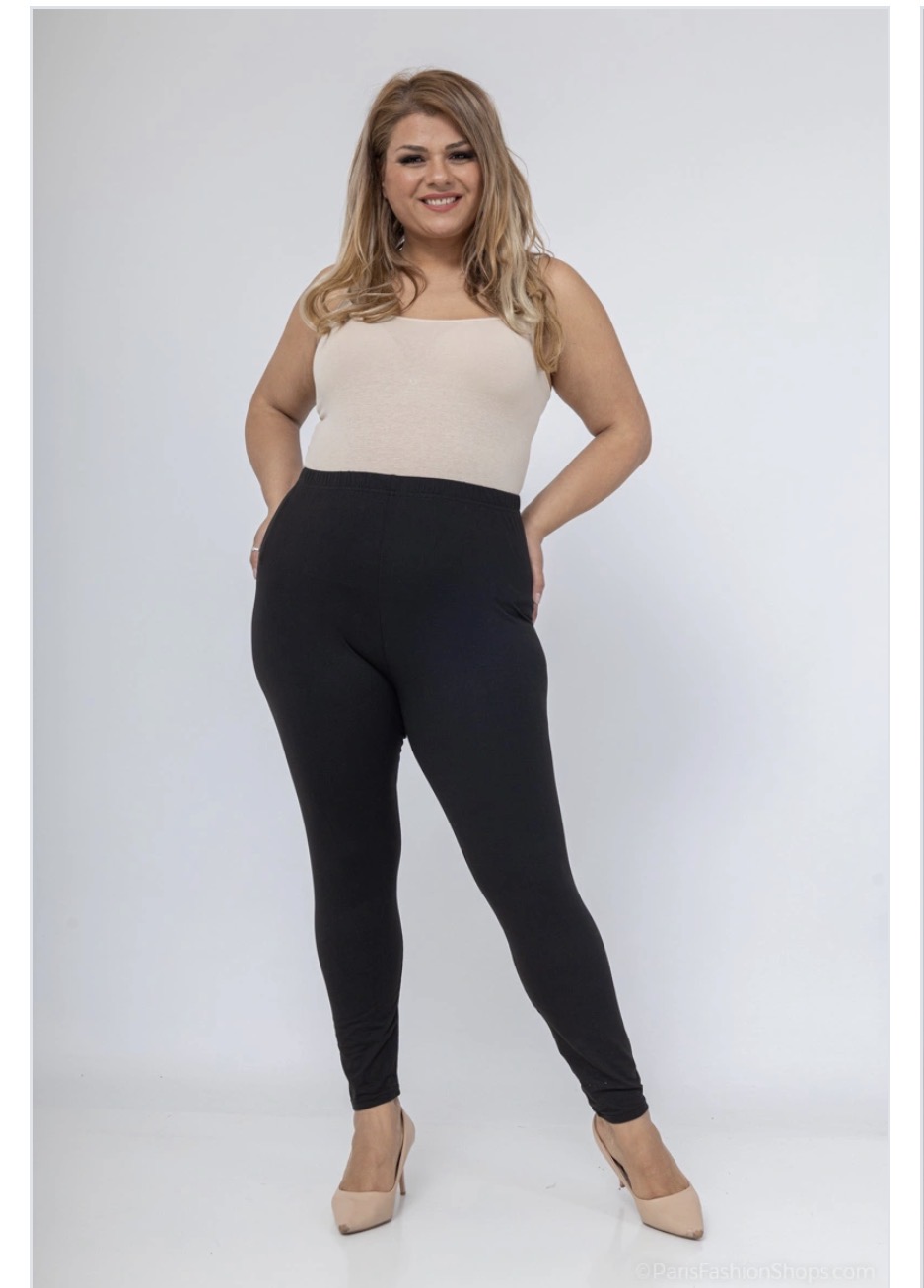 Leggings med resårmidja, svart  - 2
