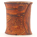  Bertil Vallien (Terra 1978) Brown Hourglass Vase with Relief Decor 13 cm (4)