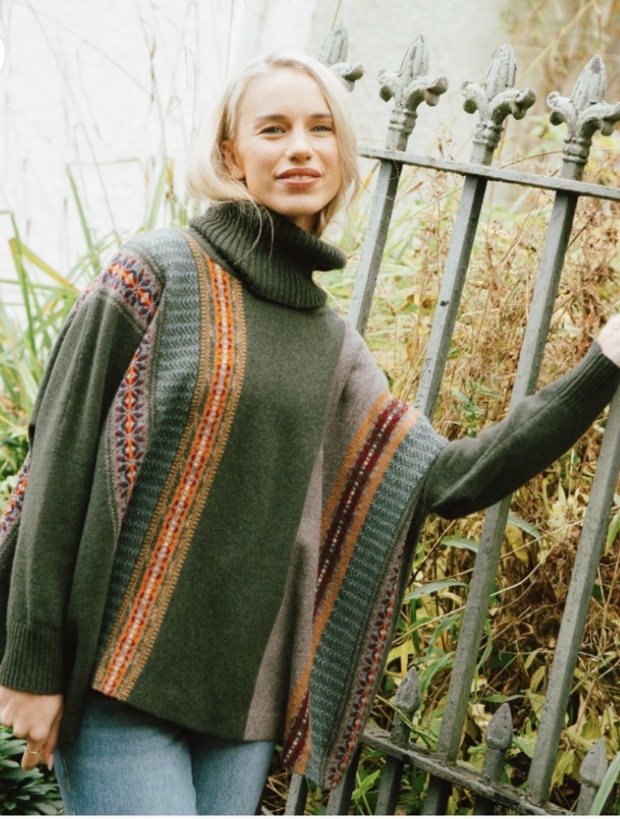 Monterose  merino wool poncho/sweater bracken - 2