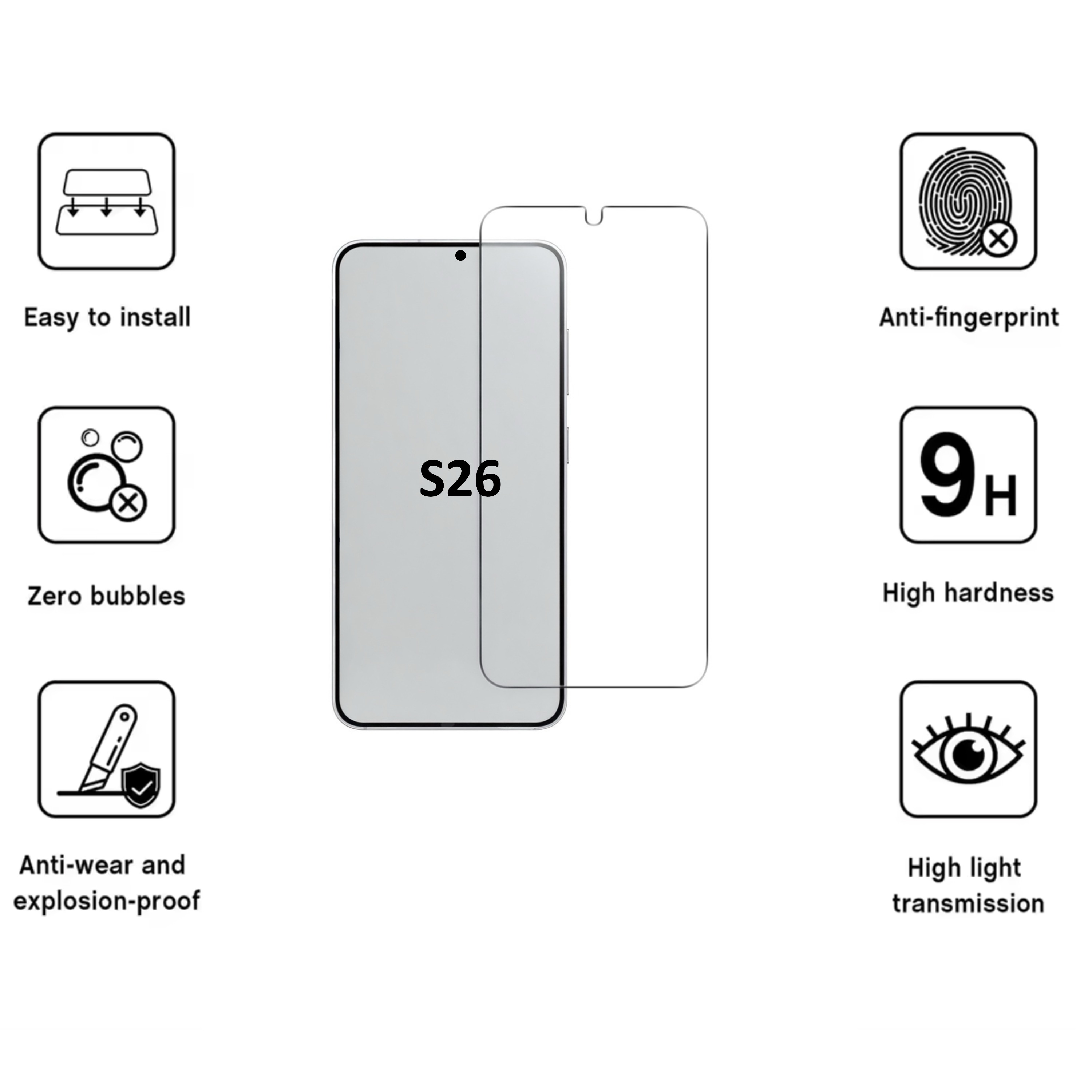 1SWEDEN skärmskydd för Samsung Galaxy S26 - Härdat Glas 1-pack - 3