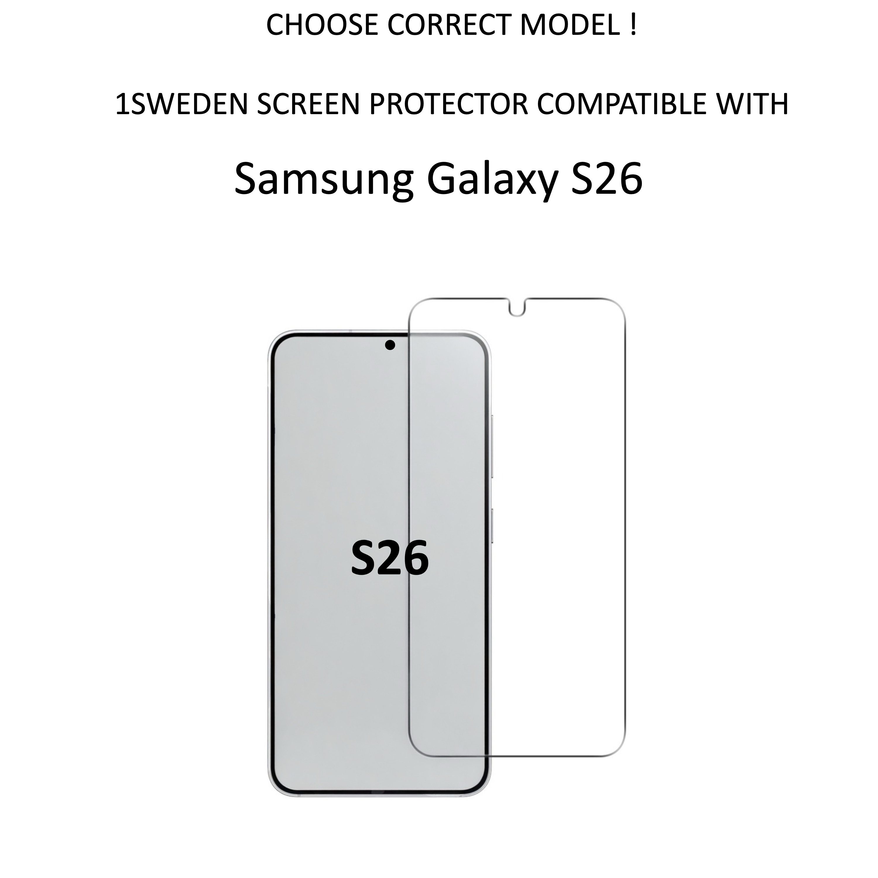 1SWEDEN skärmskydd för Samsung Galaxy S26 - Härdat Glas 1-pack - 2