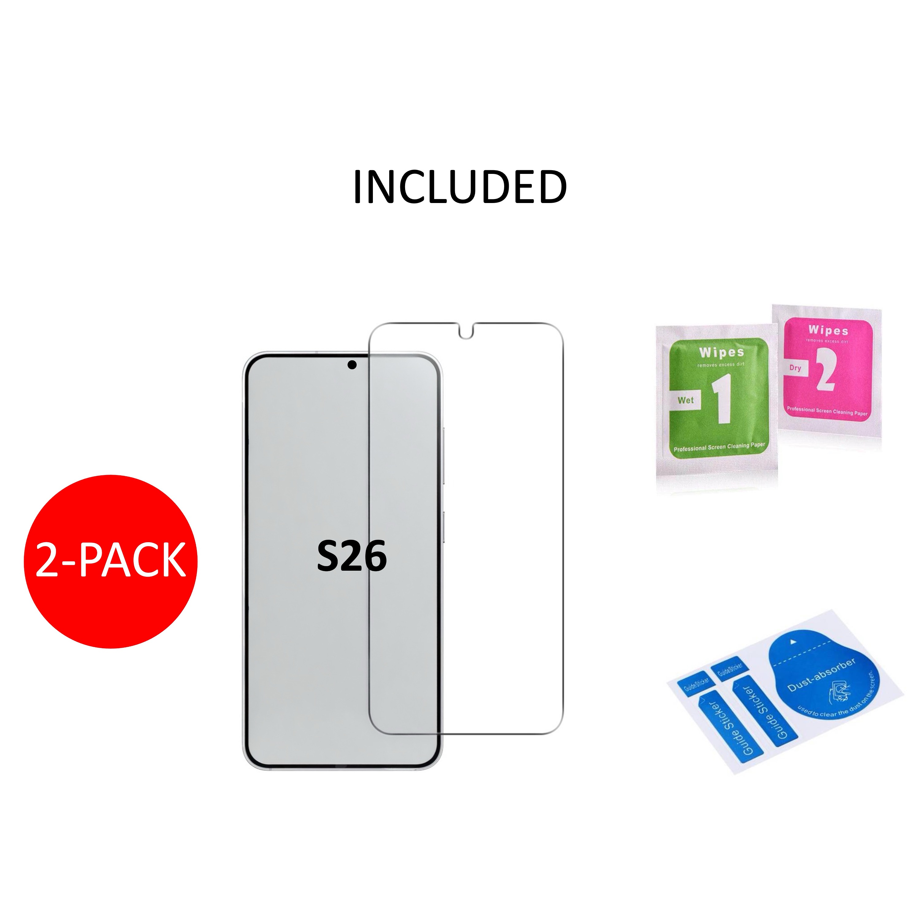 2-Pack 1SWEDEN skärmskydd för Samsung Galaxy S26 - Härdat Glas - 4