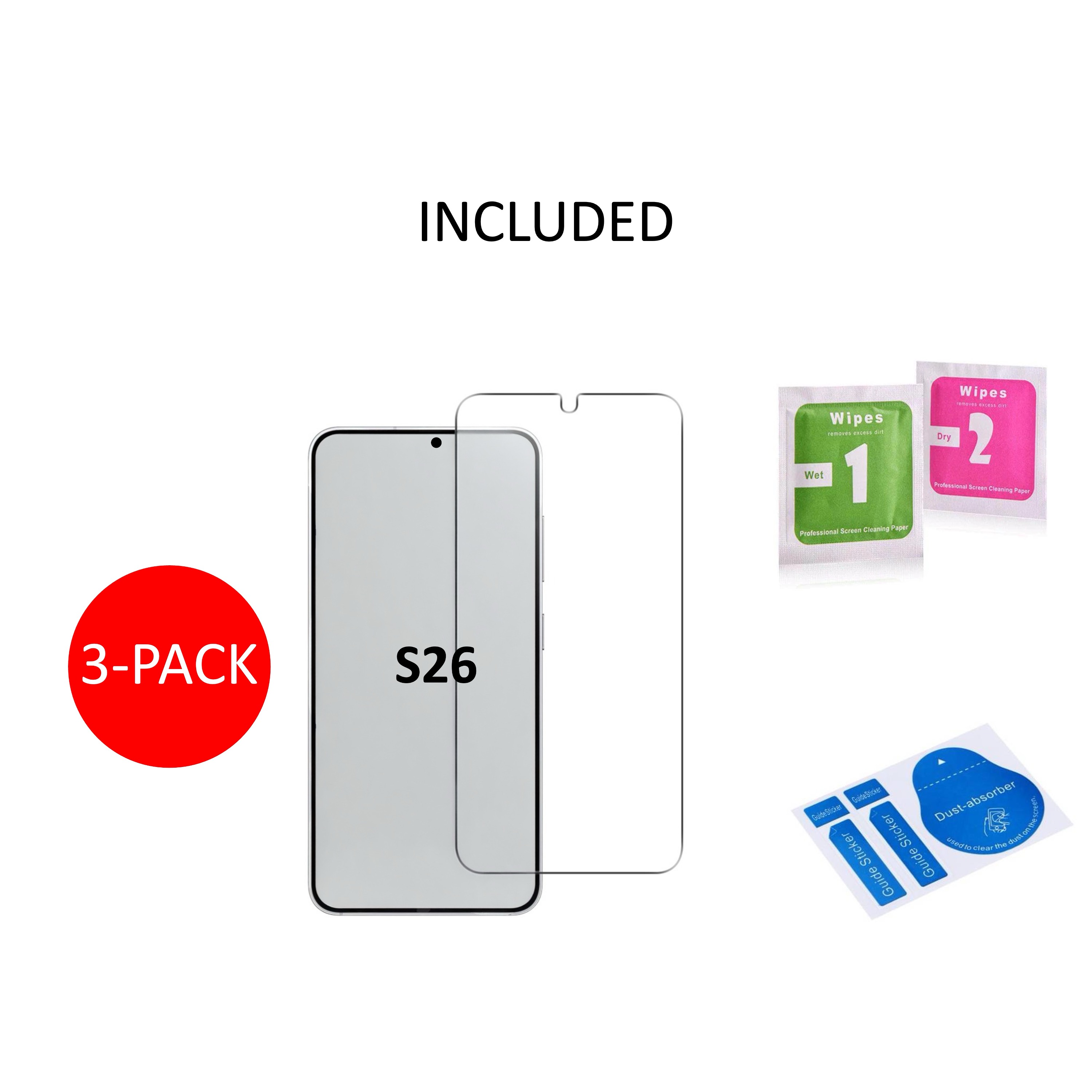 3-Pack 1SWEDEN skärmskydd för Samsung Galaxy S26 - Härdat Glas - 4