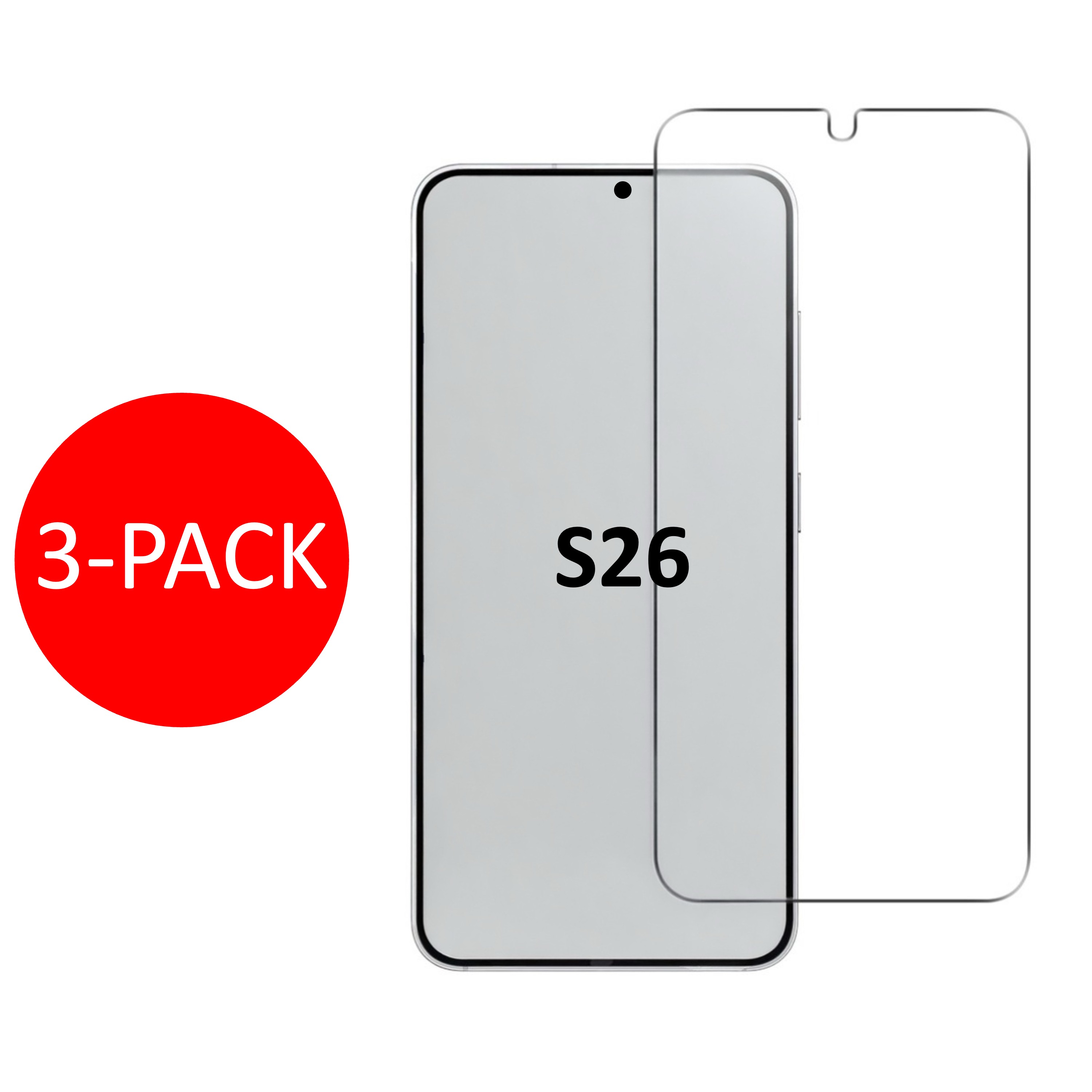 3-Pack 1SWEDEN skärmskydd för Samsung Galaxy S26 - Härdat Glas
