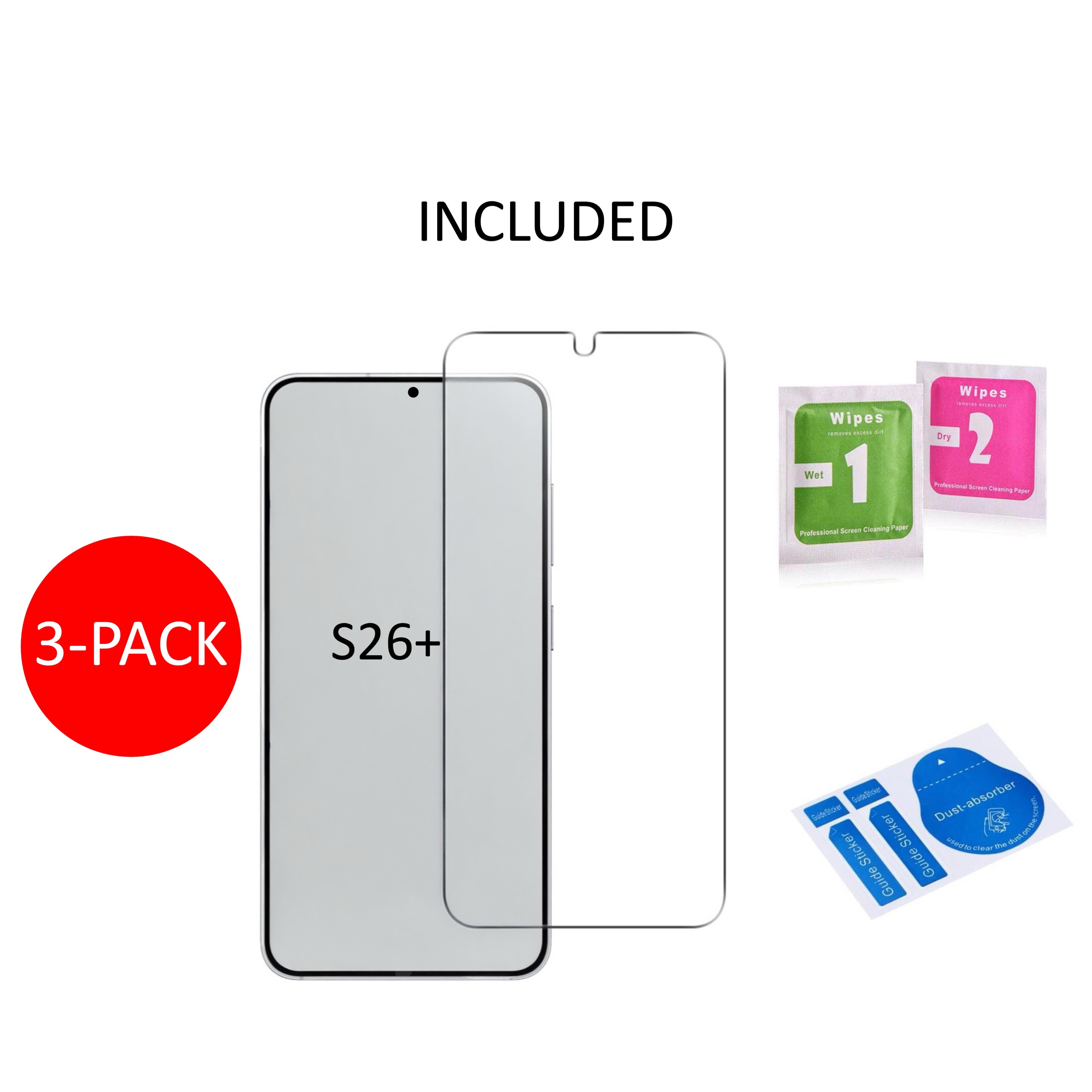 3-Pack 1SWEDEN skärmskydd för Samsung Galaxy S26+ Plus - 4